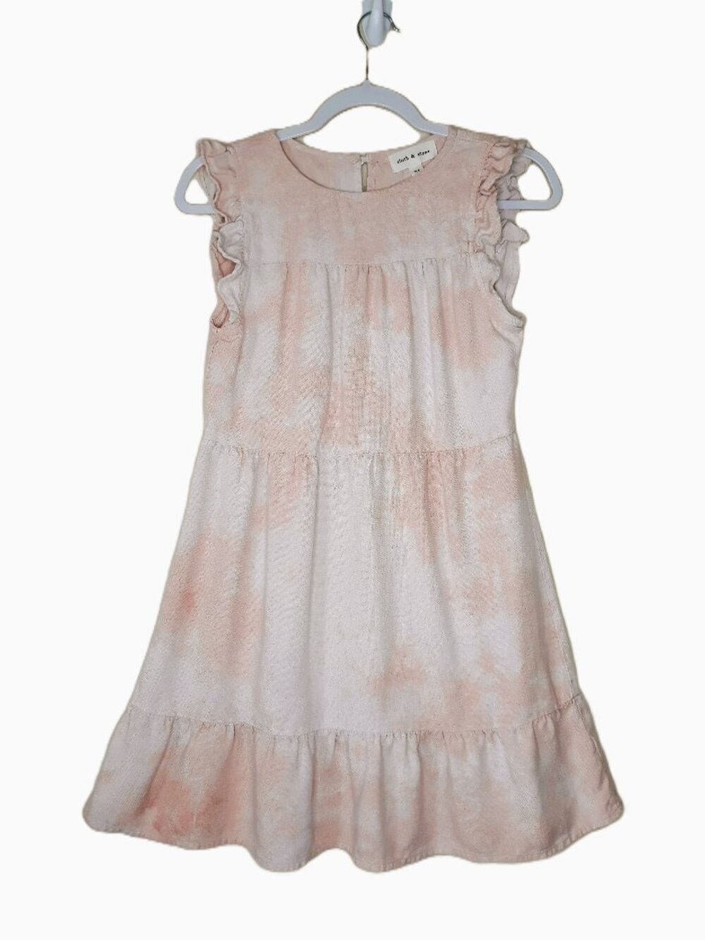 Boho Mini Dress Tie-Dye Tencel Tiered Pink Coastal Cloth & Stone Kawaii